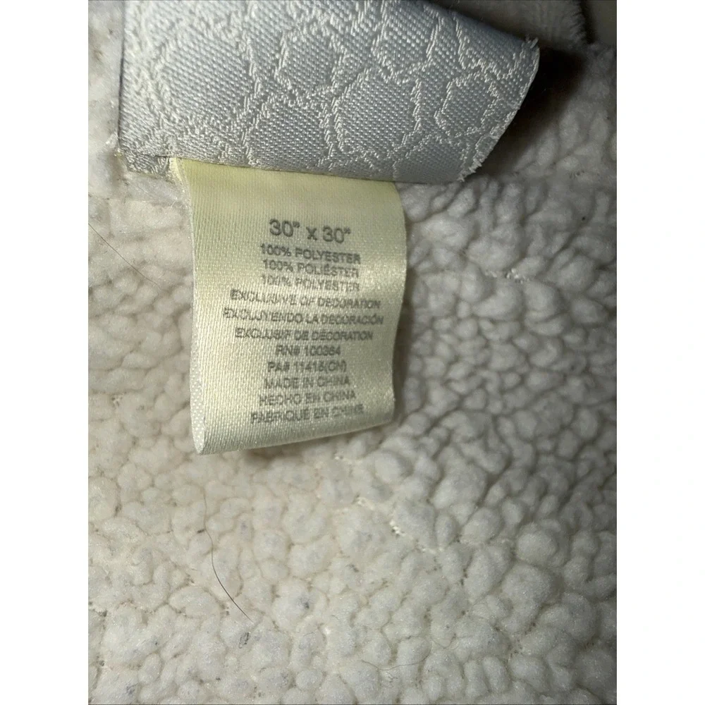 KYLE & DEENA Plush Baby Blanket Teddy Bear Cream Off‎ White Sherpa Minky 30x30